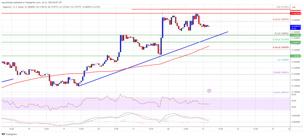 Breaking News: Dogecoin Rallies Above $0.1320 Resistance