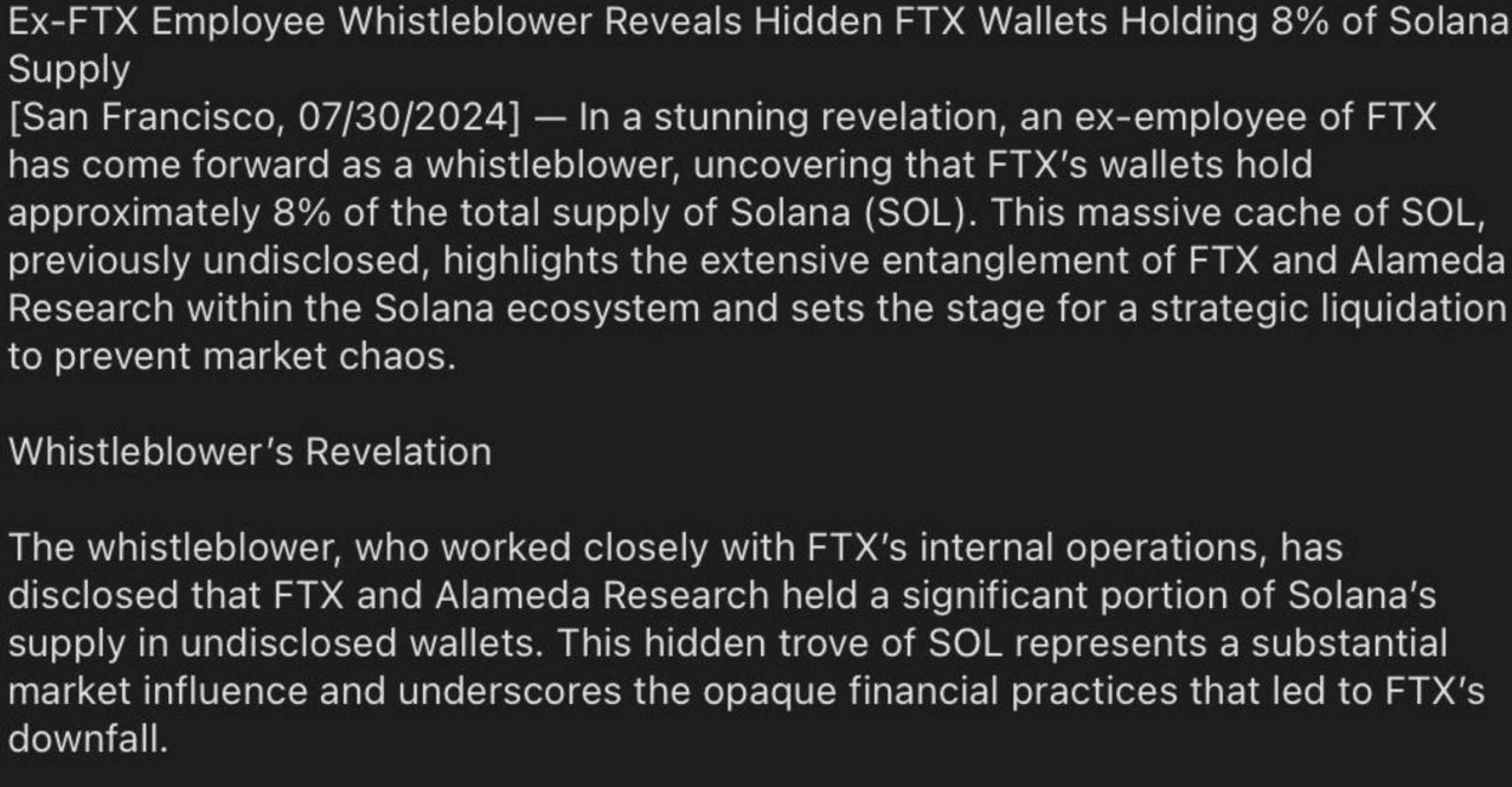 Hidden FTX Wallets Shake Solana: A Week Filled With 25% Decline and Uncertainty