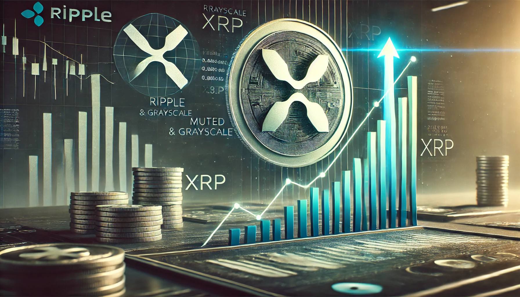 Ripple and Grayscale XRP decision emphasizing financial impact and cryptocurrency growth. The image sh