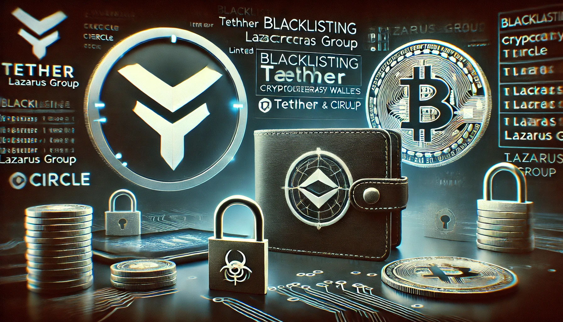 Tether and Circle with a focus on the concept of blacklisting cryptocurrency wallets linked