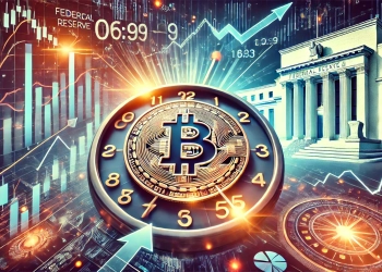 crypto market ahead of the Federal Reserves interest rate decision The image should feature a larg