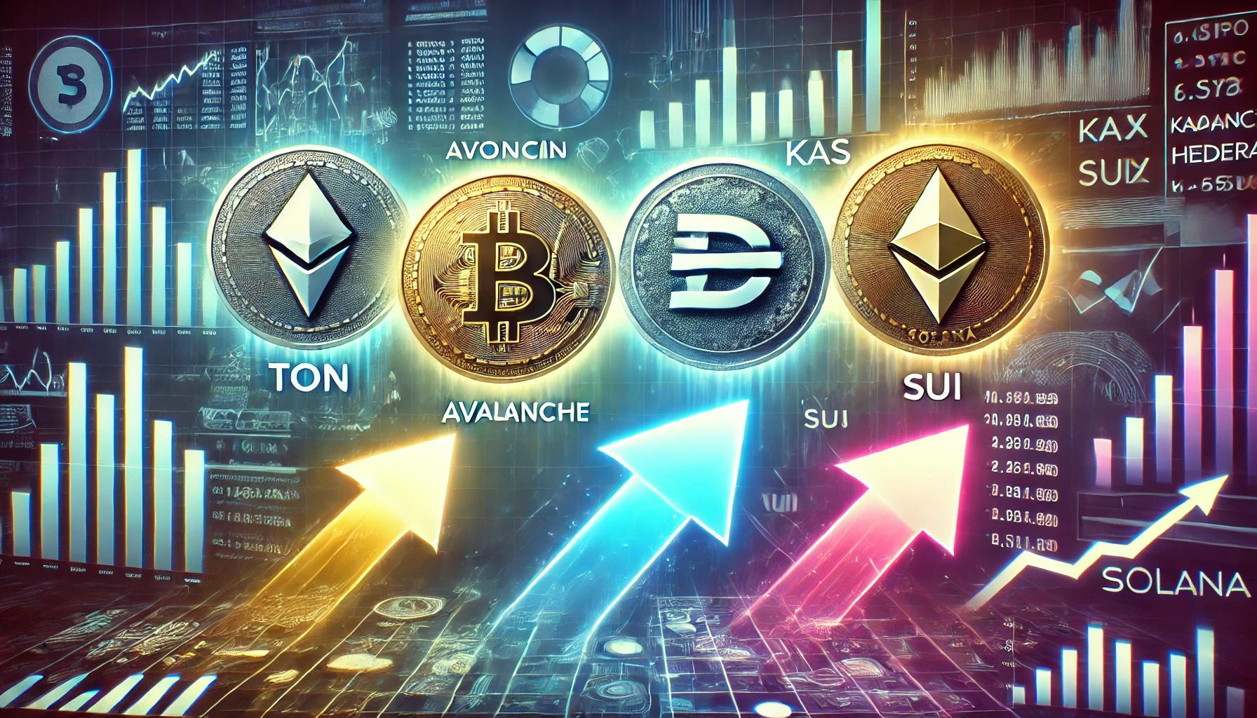 featuring five altcoin Toncoin TON Avalanche AVAX Kaspa KAS Hedera HBAR and SUI as rising competitors to Solana