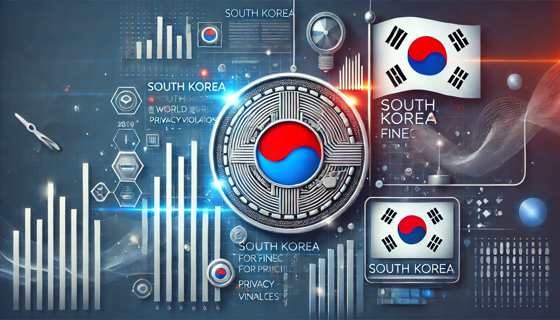 news article about South Korea fining Worldcoin for privacy violations The design should include elements like