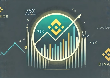 representing the concept of Binance listing LOKA with 75x leverage The design is abstract with no text or logos featuring s