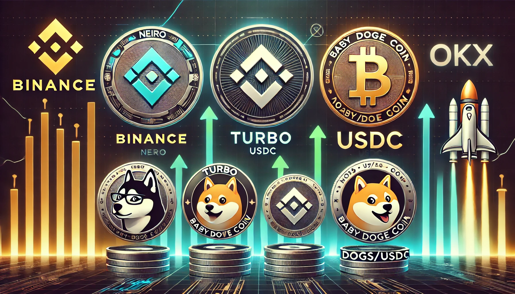 the new altcoin listings on Binance and OKX including Neiro NEIRO Turbo TURBO Baby Doge Coin 100000BABYDO