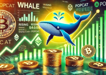 whale themed representation of a large cryptocurrency purchase in the meme coin market The image should depict a whale