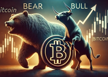 around the bear and bull markets tailored for Bitcoins current situation The image features a prominent bear and bull