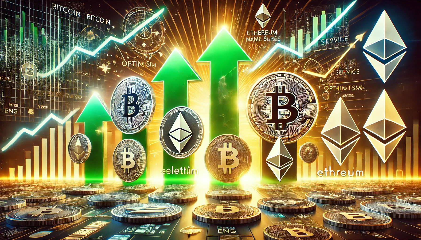 concept of altcoin market strategy and preparation for a bull market. The image features rising cryptocurrency symbols such as