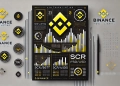 cryptocurrency themed visual focusing on Binance is new token listing. The image features the Binance logo and highlights the