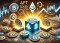 cryptocurrency token unlocks creating market volatility The image should feature tokens for various altcoins like APT Eig