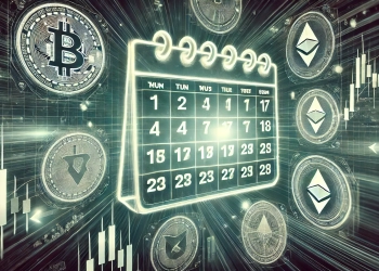 emphasizing the importance of the upcoming week in the cryptocurrency market. The image features a large calendar symbol in t