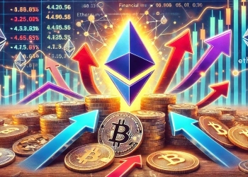 previous one focusing on Ethereums strong performance in Q4 with an upward trending Ethereum logo Surrounding it mixed arro