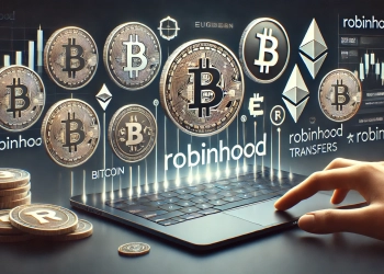 representing Robinhoods launch of crypto transfer services for European customers with fewer cryptocurrency symbols Focus on the Ro