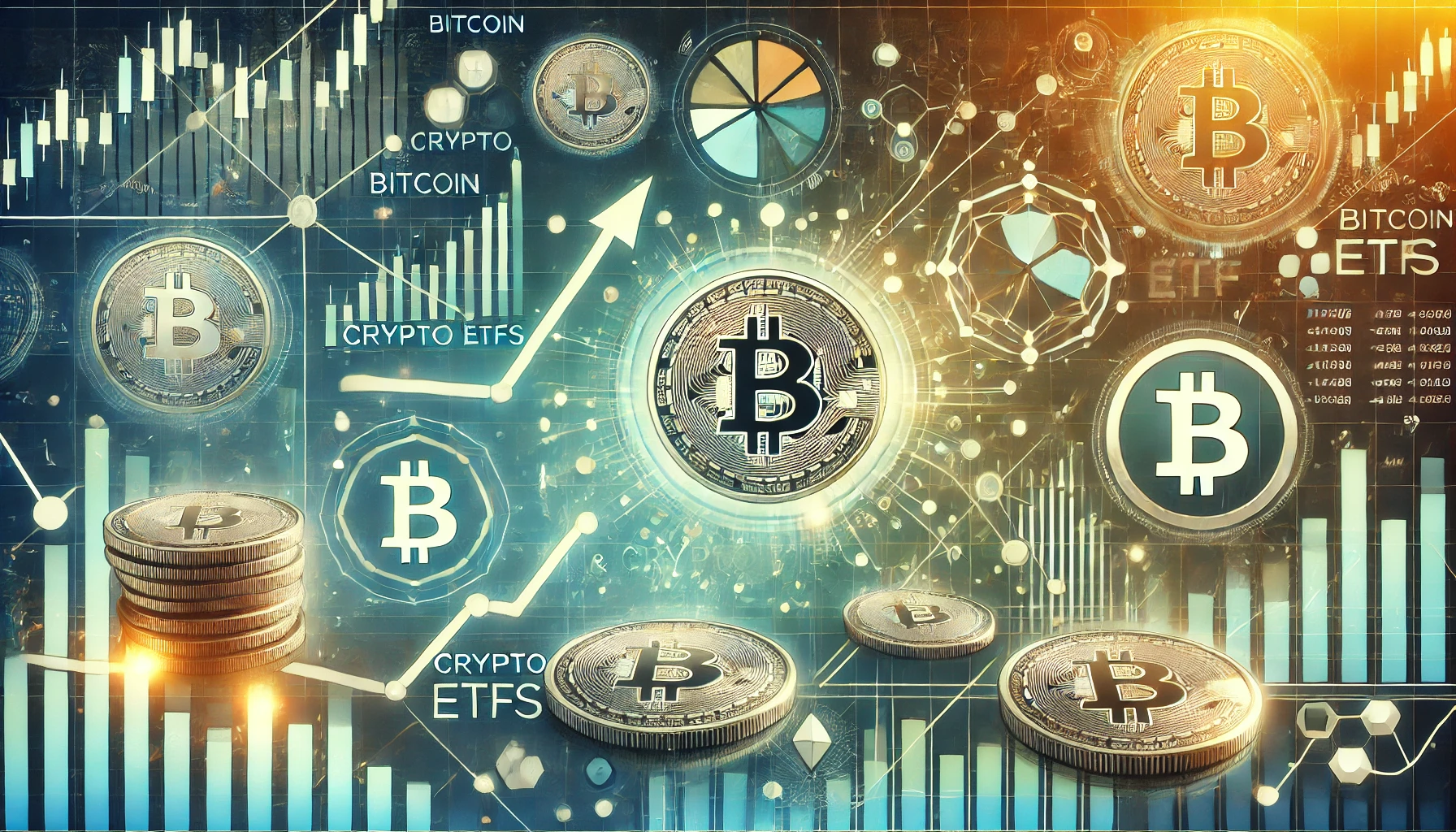 representing the growing interest in Bitcoin and crypto ETFs particularly among millennial investors. The image features cryptocurre