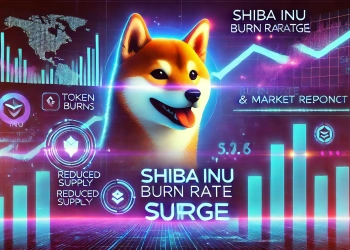 Shiba Inu is SHIB recent surge in burn rate and market response. The Shiba Inu logo is prominently displayed with symbols r