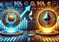 competition and market dynamics between Solana SOL and Ethereum ETH The image features two