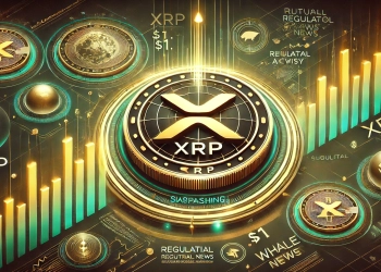 focusing on XRP is milestone of surpassing 1. The design features the XRP logo prominently with a ris