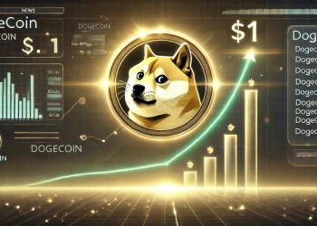 news article about Dogecoin is potential rise to 1 The image features the Dogecoin DOGE logo promine