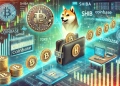 the large transfer of Shiba Inu SHIB tokens to Coinbase. The image features SHIB and Coinbase logos with visual elements