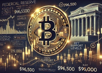 Bitcoin is price movement focusing on key support levels around 96500 and 99000. The image features a