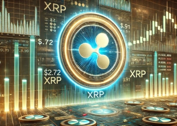 focusing on XRP Ripple analysis. The image features a futuristic financial chart displaying price levels wi