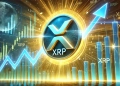 XRP cryptocurrency. The image shows the XRP logo prominently displayed agains