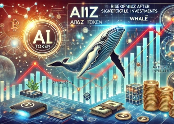 of AI16Z token after significant whale investments. The image should feature elements such