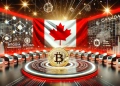 symbolizing Canada is potential shift towards a crypto friendly future. The design includes the Canadian fla